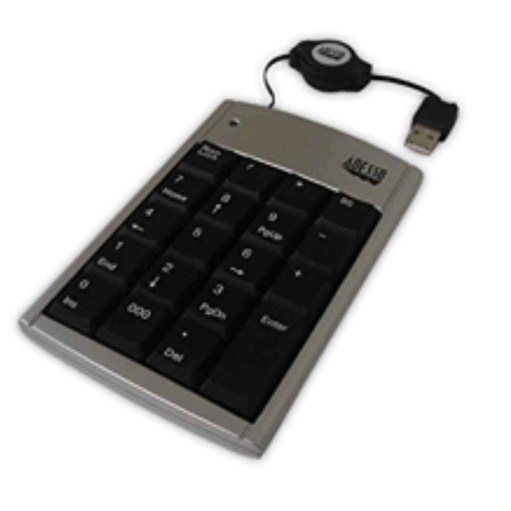 Adesso 19 Key Numeric Keypad with Retractable Cord - USB (AKP-150) New